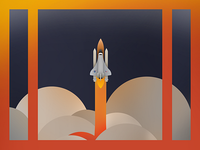 SPACE design illustration space spaceship vector