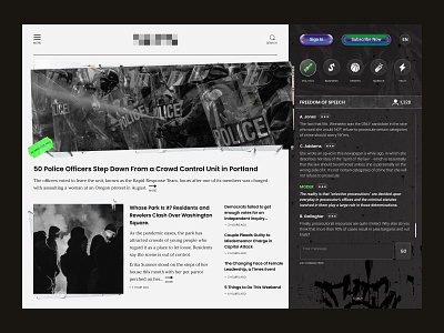 News // Home Page article design desktop grunge home page inspiration news style ui ux