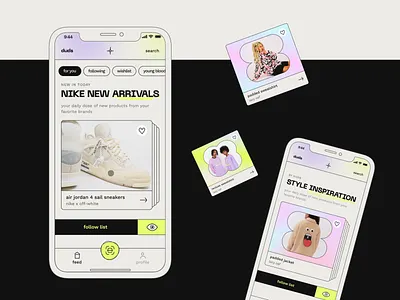 duds feed animation animation app app design app ui design fashion feed fireart fireart studio shop streetstyle style typography ui ux