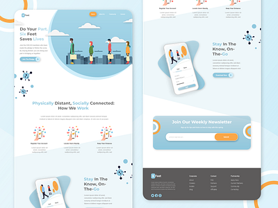 6Feet Social Distance Landing Page colour palette coronavirus covid19 design desktop landingpage ui uidesign uxdesign uxdesigner webdesign webdesigner