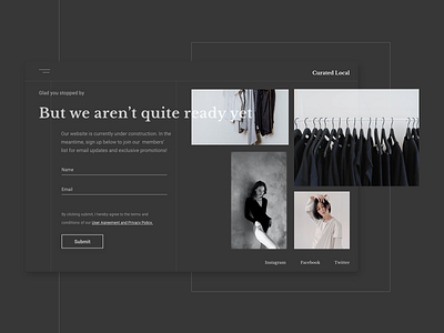 Curated Local Fashion Landing Page