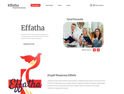 Effatha Music Band flat homepage minimal ui ux web website