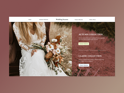 Wedding Dresses Shop Seasonal Collection design flat homepage minimal photography ui ux web web design webdesign website wedding white woman