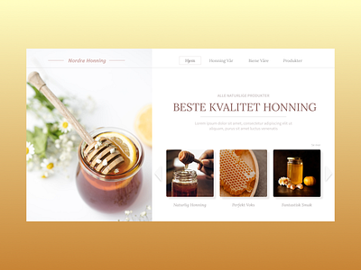 Natural Honey branding design flat homepage honey minimal photos ui ux web webdesign website