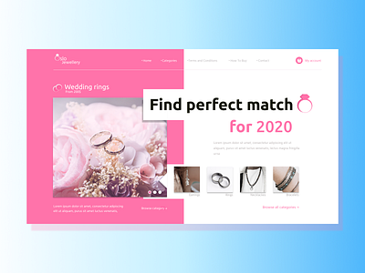 Jewelry Store Project 2020 design ecommerce ecommerce shop homepage jewelry pink project shop webdesig webdesign website white