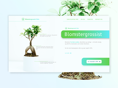 Flower Wholesaler Website Design art colors cyan design frontend gradient gradient design gradients green homepage minimal minimalist modern nature trend ui web webdesign website wholesale