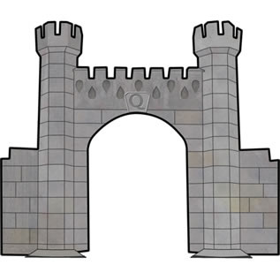 Castle Gate castle gate gray grey help illustration meh stone