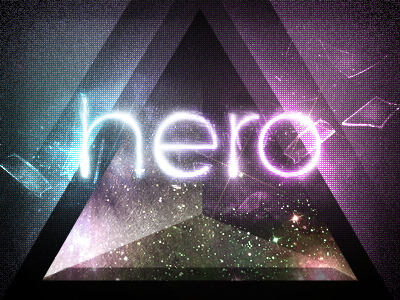 Hero experiment hero noise shattered glass space sparkle texture triangle typo