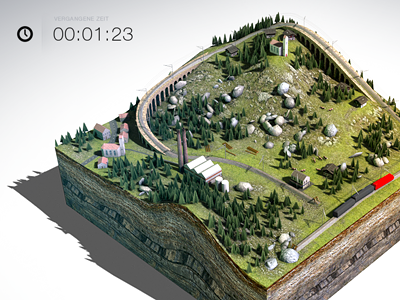 game map 3d game landscape level map miniature railway rendering station terrain texturing tracks train