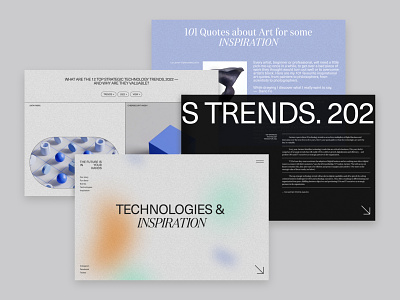 Technologies & inspiration inspiration main page minimalistic technologies trends ui ux website