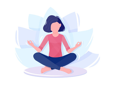 Meditation Illustration 2d dribbble flat girl illustration lotus meditation vector woman yoga