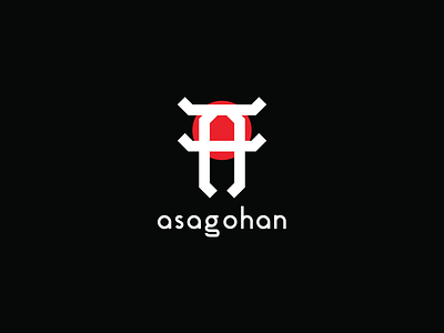 asagohan | Japanese Restaurant | Black a logo asia asian asian food asian logo brand brand design brand identity branding branding design fastfood japan japanese japanese art japanese culture japanese food japanese logo japanese style logodesign restaurant