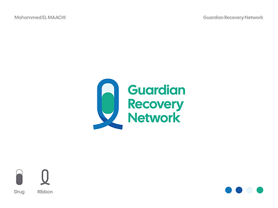 Guardian Recovery Network addiction brand brand design branding branding design design drug drugs health illustration logo logodesign logos mental mental health ribbon