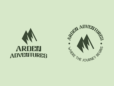 ARDEN ADVENTURES a letter adventure adventures agency brand brand design branding branding design design double a green illustration logo logodesign logos mountain mountains travel vintage