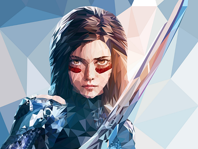 Alita illustration poligonal graphic