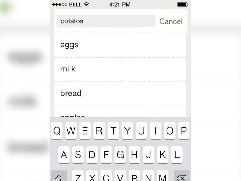 Adding item animation app field iphone submit
