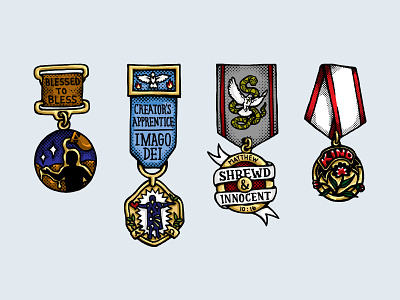 Victory Medals Halftone Dots Digital Illustrations