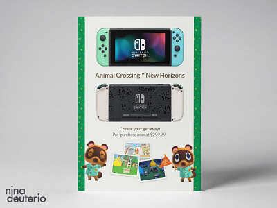 Nintendo Switch Animal Crossing Advertisement Layout Design advertisement design animalcrossing branding design layout layoutdesign marketing marketing campaign nintendo nintendoswitch print design