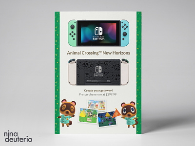 Nintendo Switch Animal Crossing Advertisement Layout Design