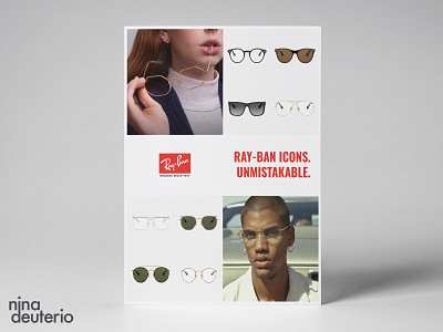 RayBan Sunglasses Eyeglasses Advertisement Layout Design advertisement design branding design eyeglasses eyewear layout layoutdesign marketing marketing campaign print design rayban sunglasses typography