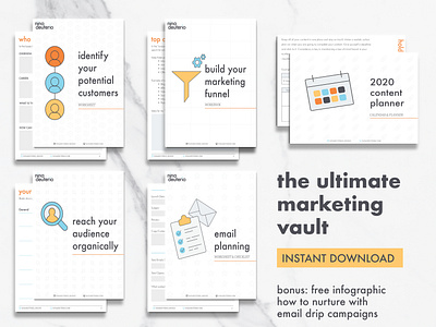 The Ultimate Marketing Vault - Instant Download content creation content strategy design download email email marketing email planning layout layoutdesign marketing marketing campaign marketing collateral marketingfunnel niche print design strategy