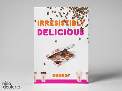 Dunkin' Donuts Coffee Advertisement Layout Design advertisement design branding coffee design donut dunkin donuts layout layoutdesign marketing marketing campaign print design typography