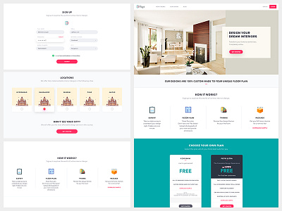 Interior Website city clean landing page minimal pricing real estate website