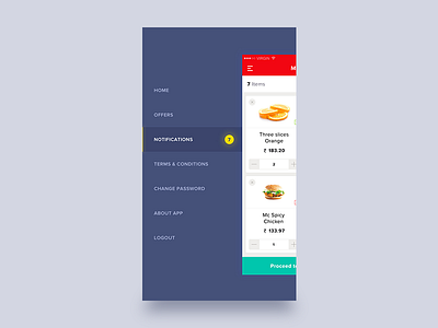 Side Menu drawer ecommerce ios mobile app navigation notifications sidemenu cart