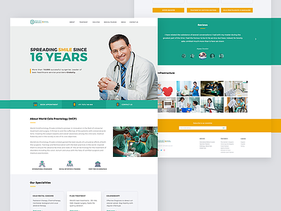 Hospital landing page branding concepts hospital landing page medical minimal neat one page web website white