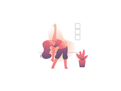 Stretching curvy flat gradient illustration palette palettes people stretching vector warm yoga