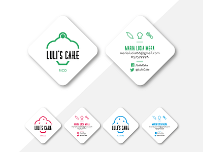 Luli's Cake branding logo personal card