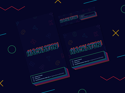 Hackaton Ad banner design flat social media typography vector web