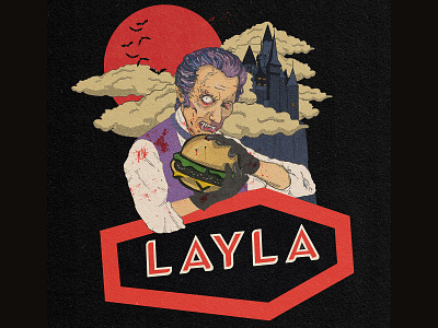 Layla Halloween T Shirt halloween hamburgers illustration layla logo logodesign tshirt tshirtdesign