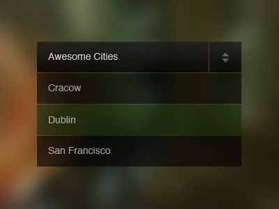 Awesome Cities Rebound dark drop down list menu minimal transparent