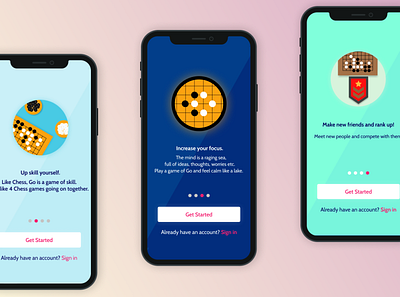 Game of GO - Onboarding shots onboarding onboarding screen onboarding ui