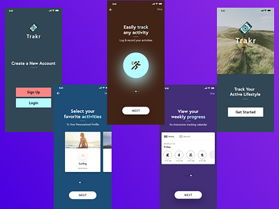 Freelance project 2019 - Fitness tracker onboarding app