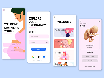Baby_App_Concept app application baby design designe designer illustration mobile product ui uix ux web