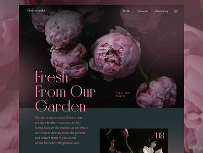 Flower garden design-concept app figma flowersshop landingpage typography ui ux web webdesign website