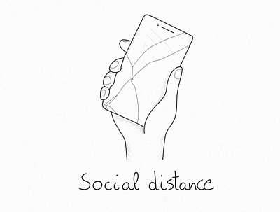 Social distancing art branding design digital painting digitalart illustration illustrator minimal typography vector