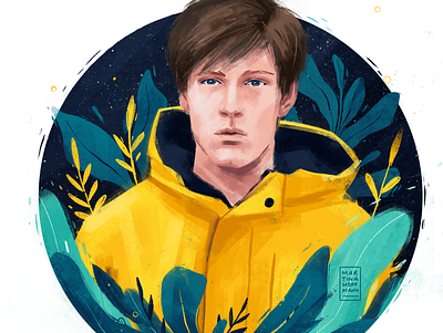 Jonas editorial editorial illustration fanart florals illustration portrait portrait illustration