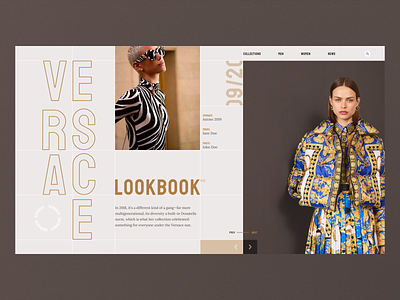 Versace Lookbook Concept branding clean concept design fashion lookbook minamalism photography typography ui versace web webdesign