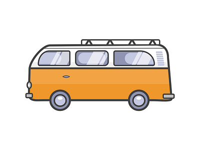 Vintage Volkswagen Van affinity affinitydesigner design flat illustration ui