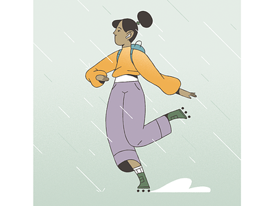 On a rainy day. character character design girl illustration inspiration photoshop rain roller styleframe