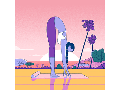 Time off. character illustration inspiration landscape meditation photoshop sport stretching styleframe yoga yoga pose
