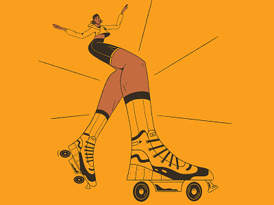Denise character character design design girl illus illustration inspiration photoshop power roller roller girl street styleframe yellow