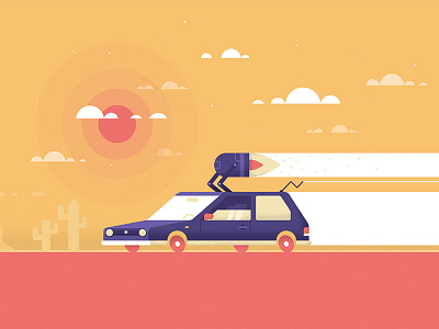 DripforDrip - Cars car colorful desert fast flat future illustration landscape vector