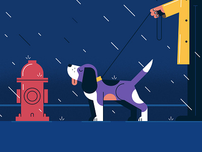 Beagle in the rain beagle dog illustration illustrator motiongraphic rain recent styleframe vector