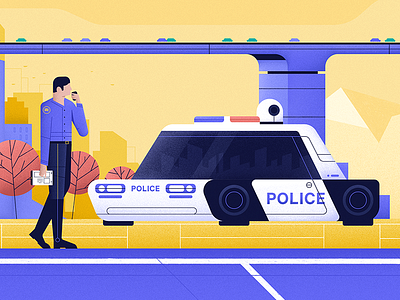 Police stuff 🚓🚓 car character futuristic illustration motiongraphic police recent styleframe vector video wip