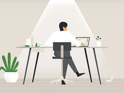 The accountant ✨ account character desk green illustration motiongraphic recent styleframe vector