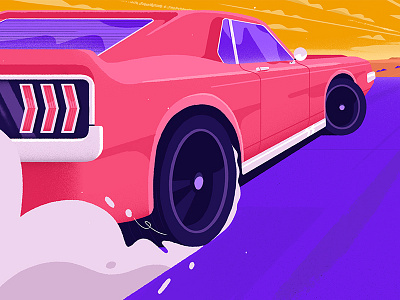 3, 2, 1 - GO! 80s car illustration inspiration landscape photoshop styleframe